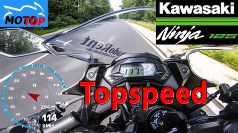 Kawasaki Ninja 125 - TOPSPEED - GPS 113km/h - YouTube