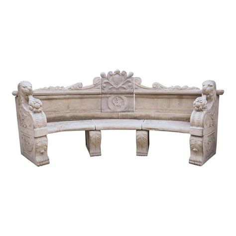 Curved Cast Stone Garden Bench From Northern France | Stone garden ...