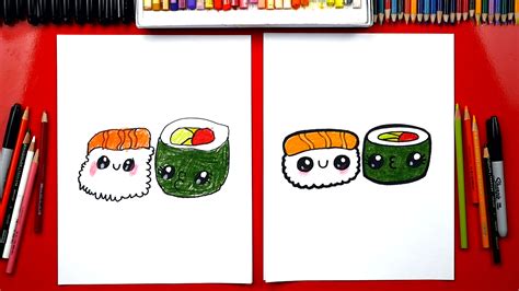 How To Draw Cartoon Sushi - Art For Kids Hub