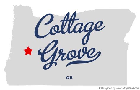 Map of Cottage Grove, OR, Oregon