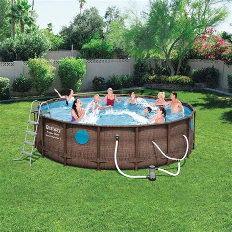 Bestway 16-ft x 16-ft x 48-in Round Above-Ground Pool in the Above ...