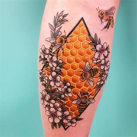 50 Honeycomb tattoo Designs with Meaning | Art and Design