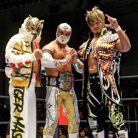 Tiger Mask IV, Caristico and Hiroshi Tanahashi at NJPW Fantastica Mania ...