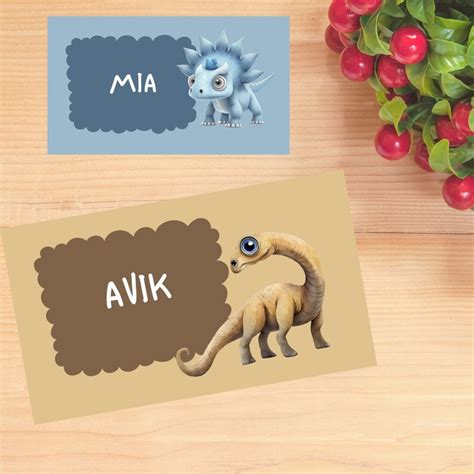 Classroom Name Tags Template Dinosaur Editable Printable - Etsy