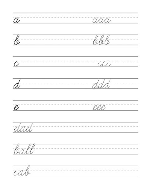 Cursive Free Printables