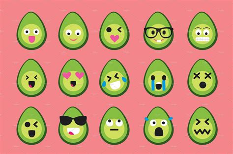 Avocado Emojis | Material design background, Whimsical fonts, Emoji