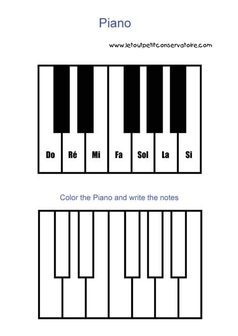 Piano Keys Coloring Pages