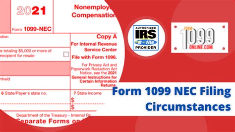 1099 NEC Filing Circumstances | Efile 1099 NEC Form for 2021