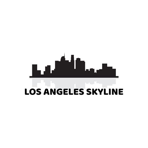 los angeles skyline silhouette logo vector icon symbol illustration ...