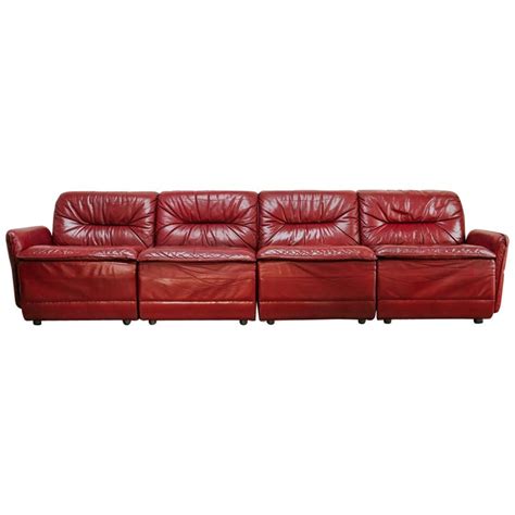 Vintage Red Leather Sectional Sofa at 1stDibs | red leather sectional ...