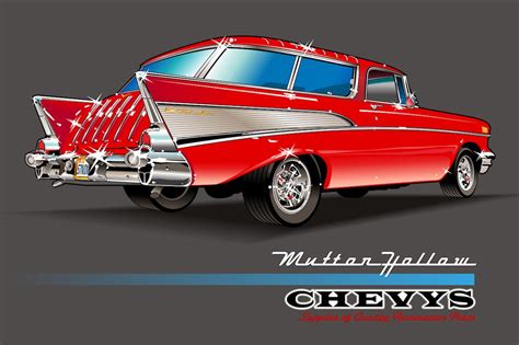 1957 Chevy Nomad Matador Red Car Poster -MH-2068-Poster