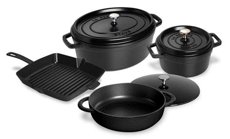 Staub Cookware Set 7-piece Matte Black | Staub cookware, Cookware set ...