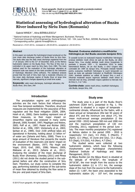 (PDF) Statistical assessing of hydrological alteration of Buzău River ...