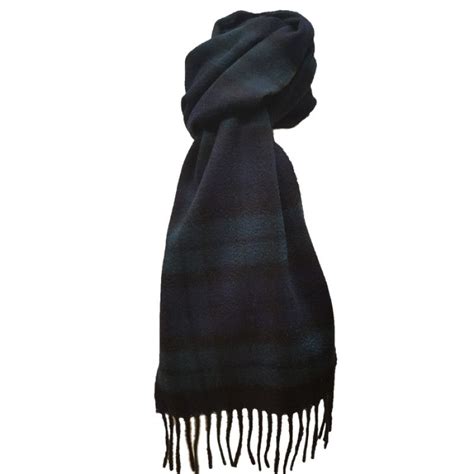 Cashmere Scarf in Black Watch Tartan - Kinloch Anderson