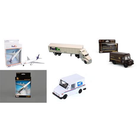 Toy Fedex/UPS/USPS Truck & Plane Diecast Delivery Vehicle Package ...