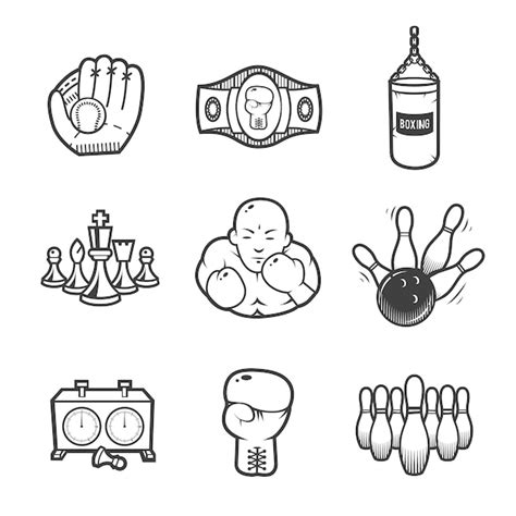 Premium Vector | Collection of sport icons. sport equipment. icons set ...