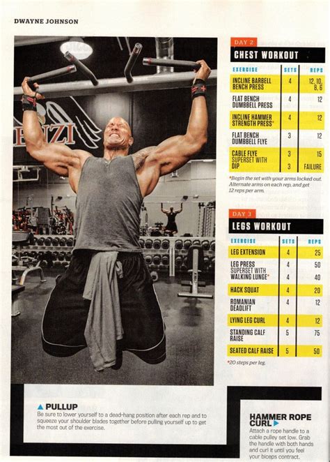 The Rock Chest and Legs Workout | The rock workout, The rock workout routine, Dwayne johnson workout