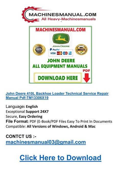 PDF John Deere 410L Backhoe Loader Technical Service Repair Manual ...