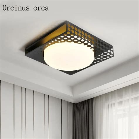 Nordic modern simple square LED ceiling lamp living room American style creative protection eye ...