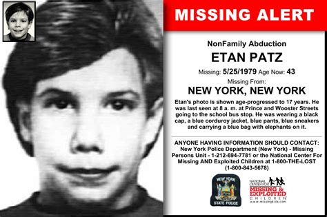 ETAN PATZ, Age Now: 43, Missing: 05/25/1979. Missing From NEW YORK, NY ...