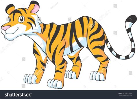 Happy Tiger Cartoon Stock Vector Illustration 104700350 : Shutterstock