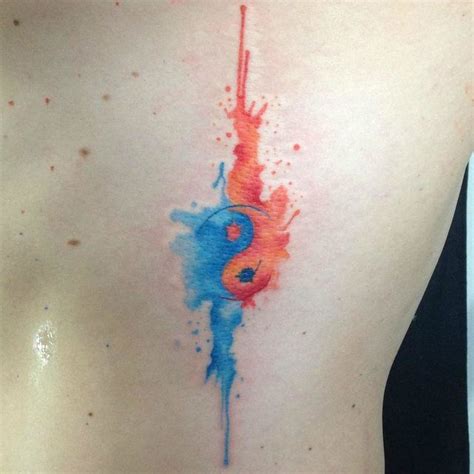 watercolor ying yang by koray karagozler, galata tattoo, istanbul ...