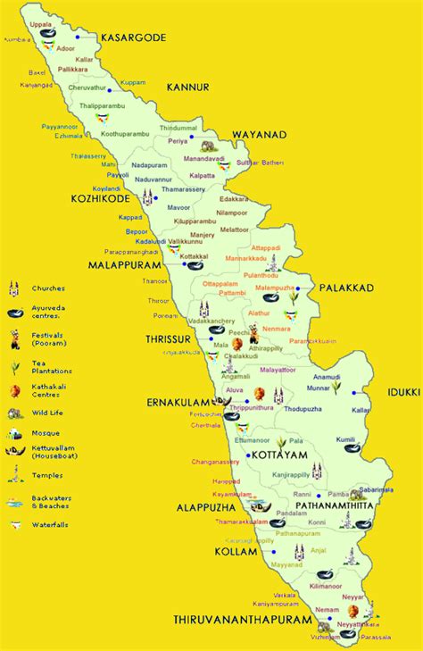 Kerala Tourist Map With Distance - Bobbie Stefanie