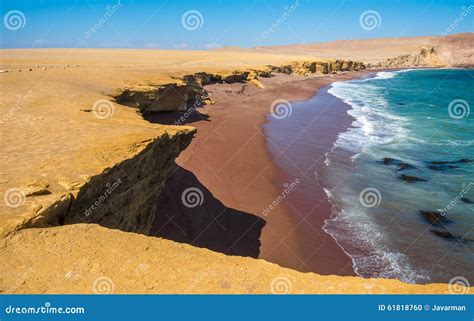 Red Beach in Paracas Natural Reserve, Peru Stock Photo - Image of ...