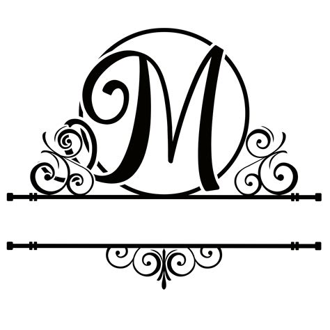 Letter M Split Monogram Digital File - Etsy Australia