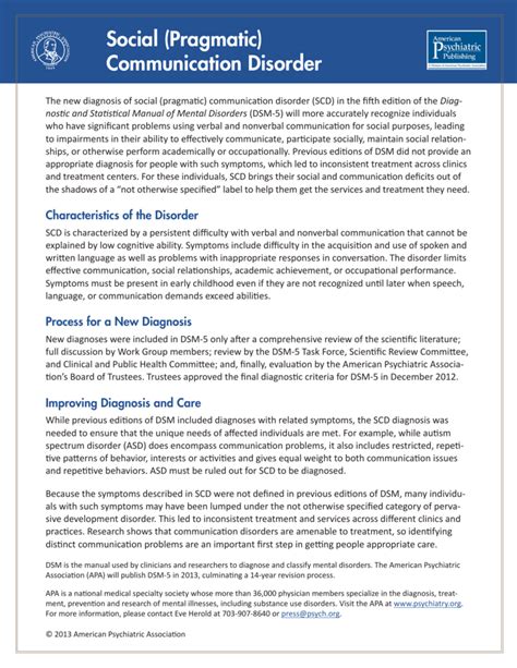 Social (Pragmatic) Communication Disorder - DSM-5