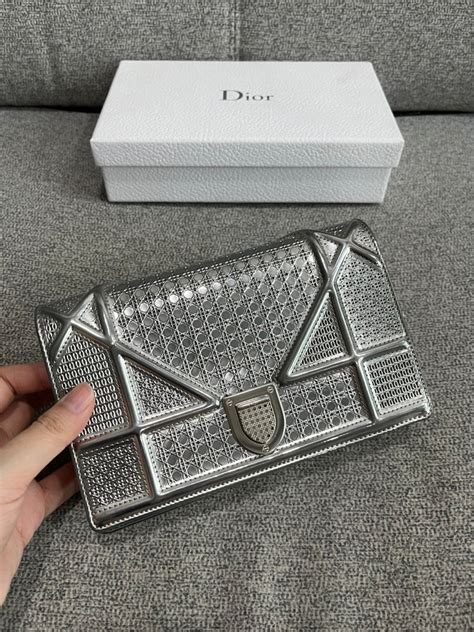 Dior Microcannage Silver, Luxury, Bags & Wallets on Carousell