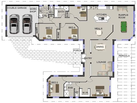 U Shaped House Plans With Pool 2 - Southwest Style House Plans 2539 ...