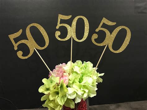 SET of THREE: 50 Birthday Centerpiece, 50th Anniversary, 50th Celebration, Centerpieces, 50 ...