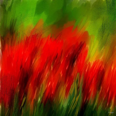 Red And Green Painting by Lourry Legarde