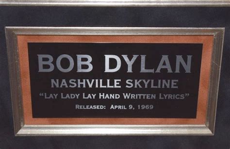 Bob Dylan – Nashville Skyline, rock star gallery, handwritten lyricsROCK STAR gallery