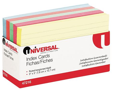 UNIVERSAL, Ruled, 3 in x 5 in Card Size, Index Cards - 6PDV5|UNV47216 ...