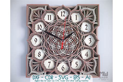 Sacred Clock SVG Laser Cut pattern for Clock Macking Wooden Wall Clock ...