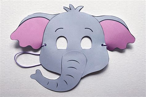 Printable Elephant Mask | Kids' Crafts | Fun Craft Ideas | FirstPalette.com