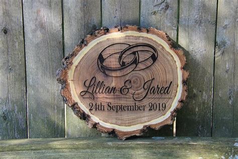 Personalized Engraved Rustic Log Plaque, Custom Wood Wedding Sign ...