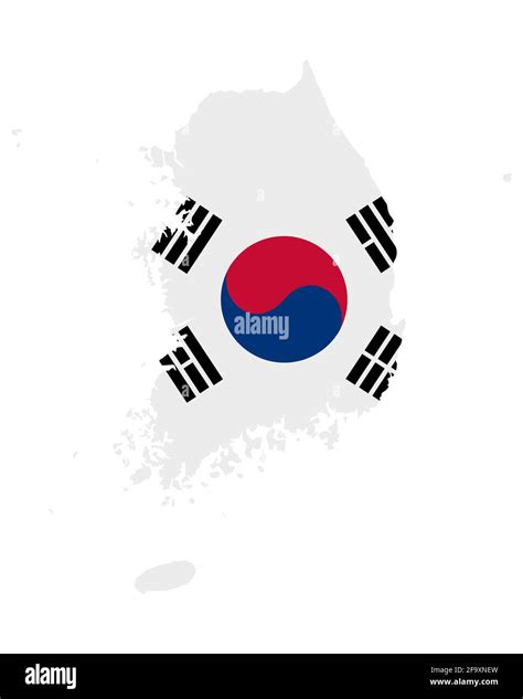 Flag in map of South Korea Stock Photo - Alamy