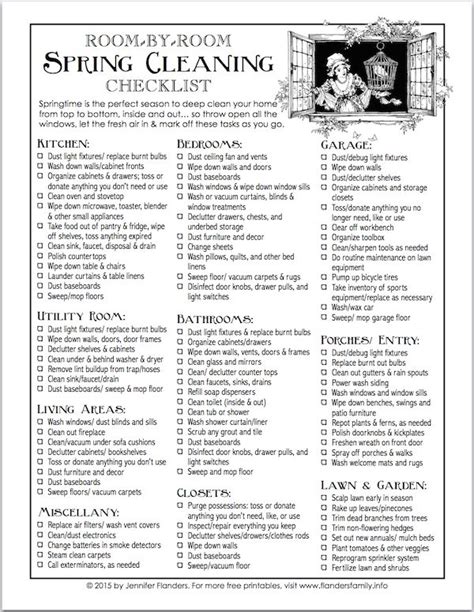 Spring cleaning checklist printable - filomma