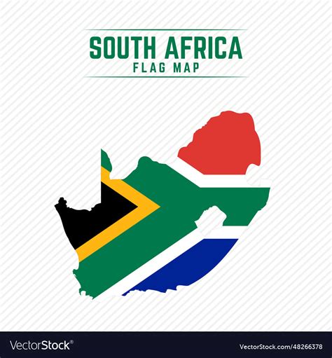 Flag map of south africa Royalty Free Vector Image