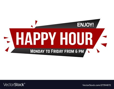 Happy hour banner design Royalty Free Vector Image