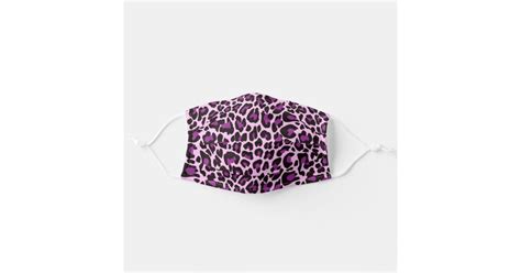 Purple Pink Leopard Print Skin Adult Cloth Face Mask | Zazzle