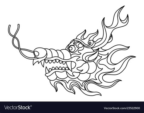 Chinese dragon head Royalty Free Vector Image - VectorStock