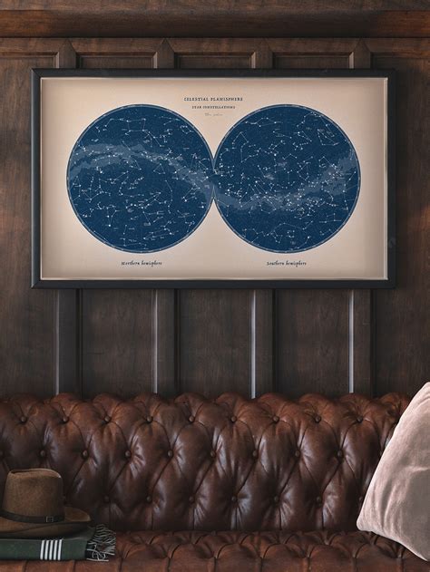 CELESTIAL PLANISPHERE Constellations Chart Print Celestial - Etsy