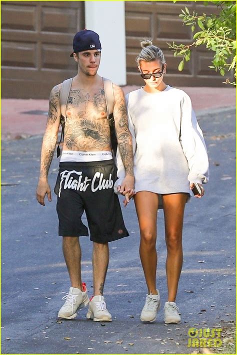 Justin Bieber Shows Off Tattoos on Shirtless Hike with Hailey!: Photo ...