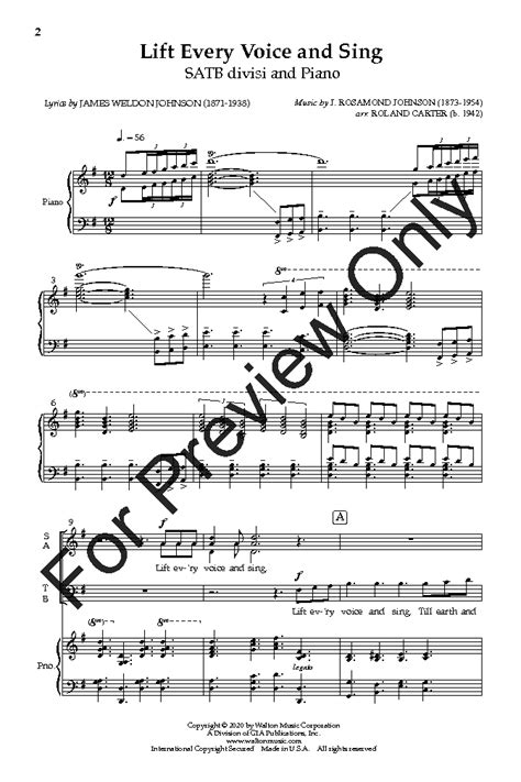 Lift Every Voice and Sing (SATB divisi) by J | J.W. Pepper Sheet Music