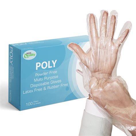 EcoQuality Disposable Food Prep Gloves - Plastic Food Safe Food Handling Poly Glove, Food ...