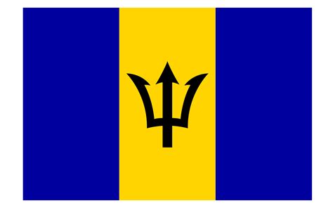 Flag Of Barbados - The Symbol Of Blue Sea And Golden Sand